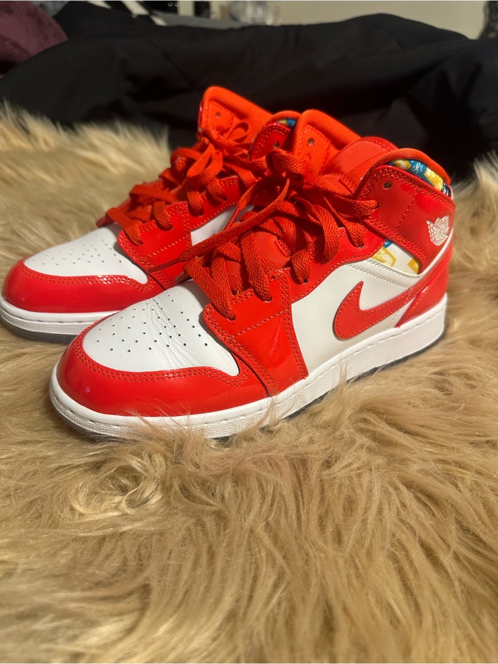 Jordan Kids' Red and White High-Top Sneakers